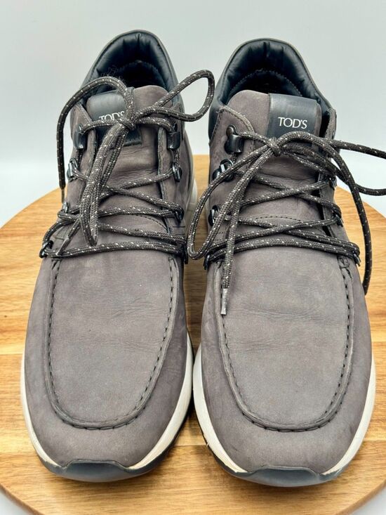 TOD\'S Clogger Style Men\'s Grey Suede Lace Up Ankle Boots Size 8.5/US Size 9.5 main image 12